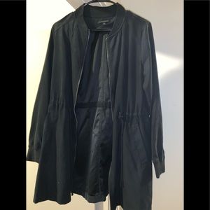 Black long bomber jacket
